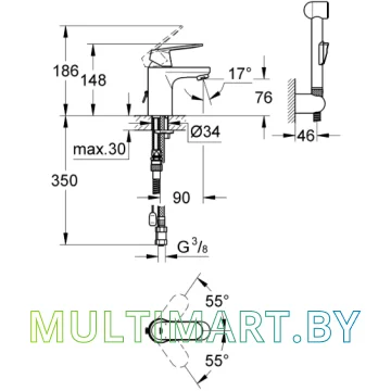 Смеситель Grohe Eurosmart Cosmopolitan (23125000) картинка 2